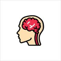 A man's head with a brain in it vector