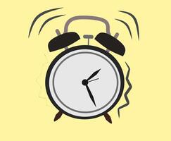 An alarm clock on a yellow background vector