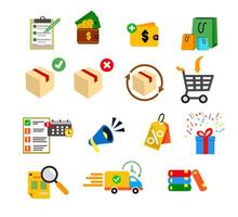 Various icons for ecommerce and shopping vector