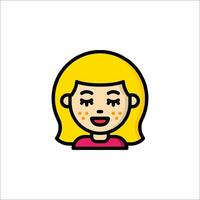 A woman with a face with a smile on it vector