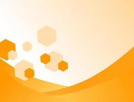 An orange background with hexagons on it vector