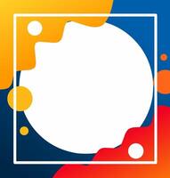 Colorful abstract background with white square frame vector