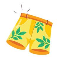 A flat style sticker of shorts vector