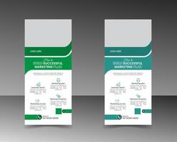 Rollup banner design with mockup template vector