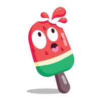 Watermelon popsicle sticker designed in flat style vector