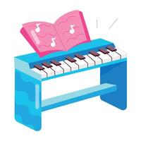Piano book sticker designed in flat style vector