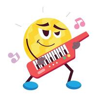 A flat style sticker of music concert emoji vector