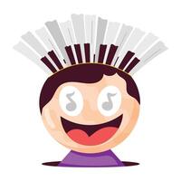 Cartoon style mascot of music lover vector