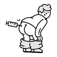 Hip injection icon designed in doodle style vector