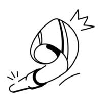 A doodle icon of a party pipe vector