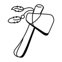 Tomahawk tool icon in drawing style vector