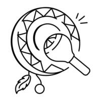 Native drum icon in doodle style vector