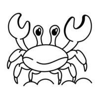 Crab icon in hand drawn style vector