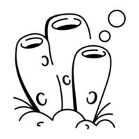 Sea sponge icon in sketchy style vector