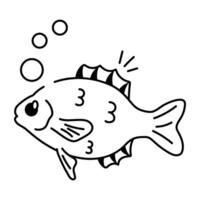 Clarkfish icon in hand drawn style vector