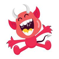 Devil Laugh sticker in comic style vector