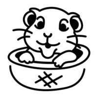 A hand drawn icon of hamster basket vector