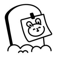 Pet grave icon in doodle style vector