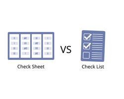 Check Sheet compare with check list vector