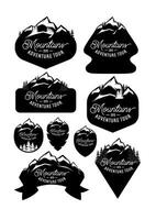 set stylish retro badge templates with mountains and forests vector