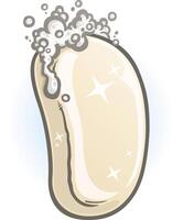 A smooth sparkling bar of hand soap with suds of clean bubbles foaming on top ready to wash up vector