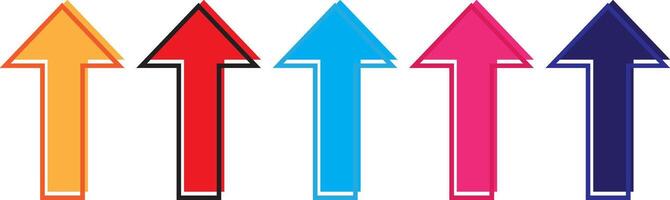 simple abstract different color creative geometric hand drawn stroke arrow collection arrows pointing to directions vector