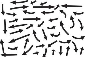 simple abstract black color creative geometric hand drawn big to small many arrow collection a collection of black arrows with arrows pointing to the right vector