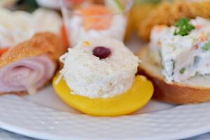 Elegant Aperitif Display on White Plate photo