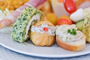 Elegant Aperitif Display on White Plate photo