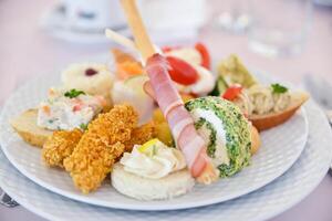 Elegant Aperitif Display on White Plate photo