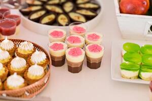 Elegant Sweets Display at Wedding Reception photo