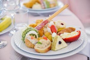 Elegant Aperitif Display on White Plate photo
