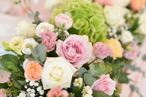Beautiful Table Arrangements for Wedding Reception photo