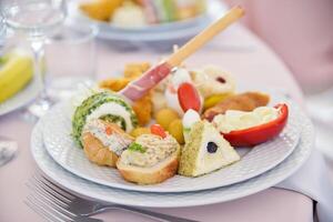 Elegant Aperitif Display on White Plate photo
