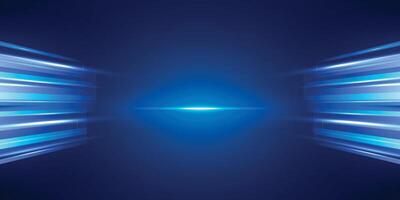 Blue light line speed background. Technology scene future concept vector