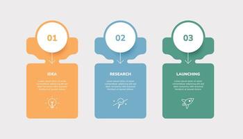 Business infographic template olorful shape with 3 different step vector