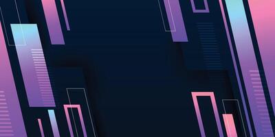 Geometric rectangle dark background. Abstract bright color shape vector