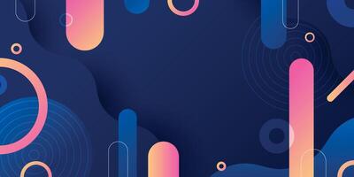 Geometric gradient abstract in dark background. Minimal shape memphis style vector