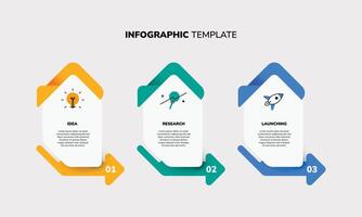 Business infographic template with shape arrow 3 option vector