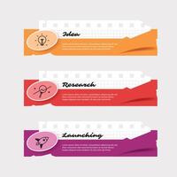 Business infographic template with torn paper style. 3 option step. vector