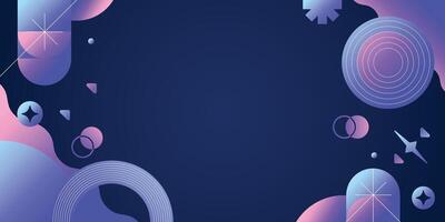 Geometric abstract in dark background. Gradient minimal shape memphis vector