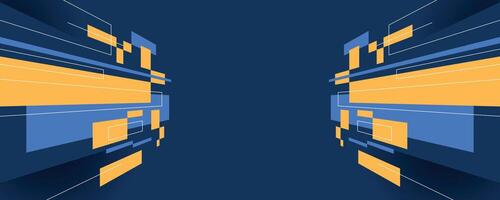 Background geometric shape. Speed abstract shape. Blue and yellow. vector
