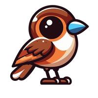 A cartoon-style bird with a combination of brown vector