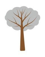 Winter tree. Simple hand drawing tree in the snow. Isolated illustration for your design vector