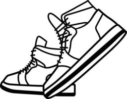 the solid outline icon of sneaker boots vector