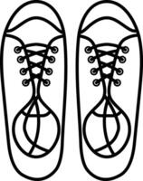 the outline icon of Sneakers from top angle vector