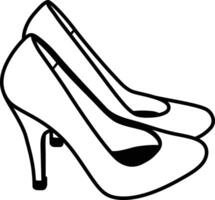 The Outline Icon of High Heels vector