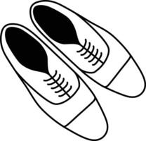 the solid outline icon of Loafers from top view vector