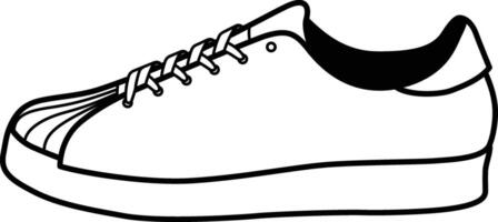 the solid outline icon of sneaker from the top and side angle vector