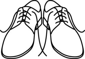 The Outline Icon of Loafers with ties vector